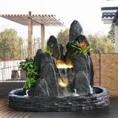 室外别墅花园庭院装 饰鱼塘落地式 摆件假山流水喷泉阳台鱼缸瀑布景