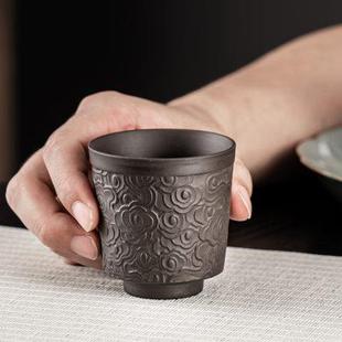 紫砂茶杯家用品茗杯单人功夫茶杯个人杯茶盏全手工聚香闻香杯定制