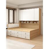 儿童榻榻米衣柜书柜一体床组合省空间储物现代简约床小户型定制