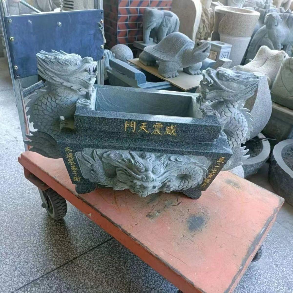天然青石石头香炉手工雕刻石炉镇宅祠堂寺庙传统仿古惠安石雕摆件