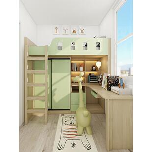 香港儿童房全屋定制小户型上下组合床榻榻米衣柜书桌一体地台床
