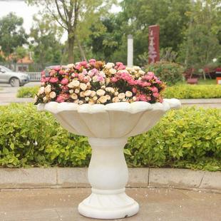 复古风格 饰大号简约花盆 无机 高脚花瓶雕塑适用于户外庭院装 欧式