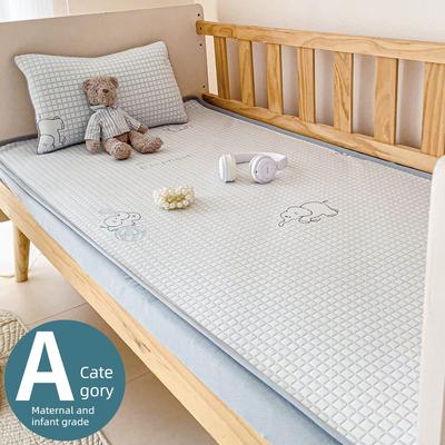 A类夏季儿童冰丝床笠单件婴儿拼接床冰豆豆床罩全包幼儿园床垫套