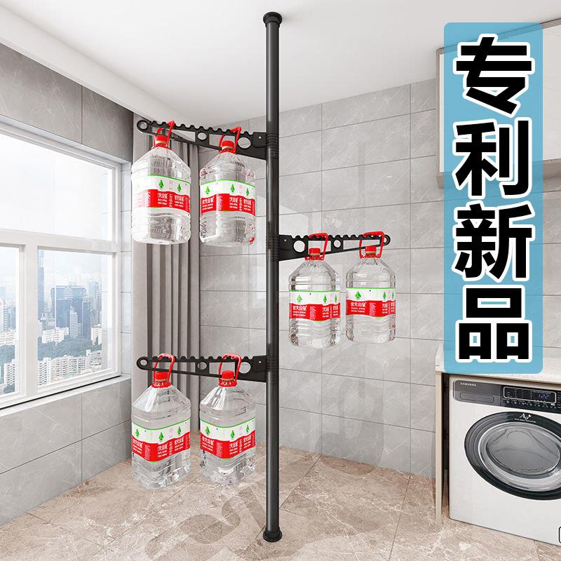 免打孔室内伸缩单杆顶天立地晾衣架落地卧室挂衣架阳台晒衣架家用