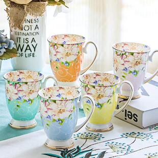 陶瓷杯子女情侣杯马克杯带盖子勺骨瓷杯水杯早餐杯牛奶咖啡杯北欧