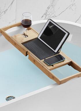 ssww/浪鲸浴缸置物架竹可伸缩家用泡澡EFP2001