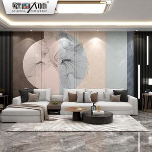 2025新款花鸟壁布电视背景墙壁纸新中式客厅拼色墙纸高级感3d墙布