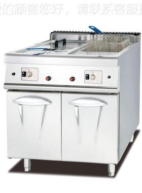 双缸双筛11879温炸炉立式薯燃气控炸炉 连柜座炸鸡翅条机 单缸煤