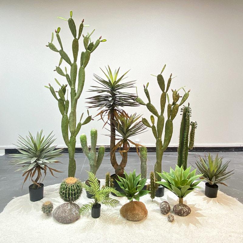仿真仙人掌造景景观沙生植物橱窗大型仙人柱装饰创意落地盆栽摆件