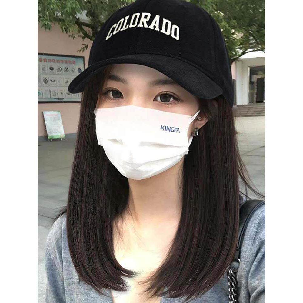 假发和帽子一体化妇女夏季棒球帽化疗全头盖锁骨假发帽时尚年龄减