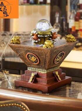 秦汉天禧客厅风水轮办公聚宝盆流水喷泉桌面摆件风水球办公室装饰