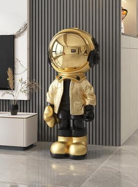 客厅电视柜旁边的大型宇航员地板装饰品宇航员家庭装饰品乔迁礼物