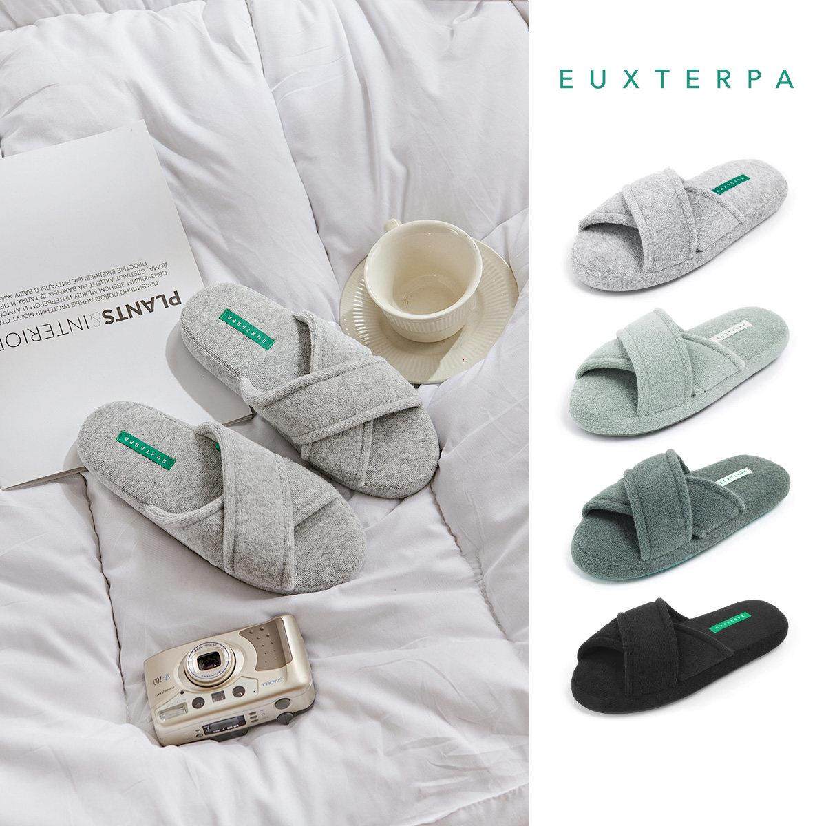 BLUYEL|Euxterpa原创春季毛巾布家居拖鞋交叉带露趾室内情侣时尚,居家布艺,居家棉拖/棉鞋,淘宝优惠券,粉丝福利购,淘宝优惠卷