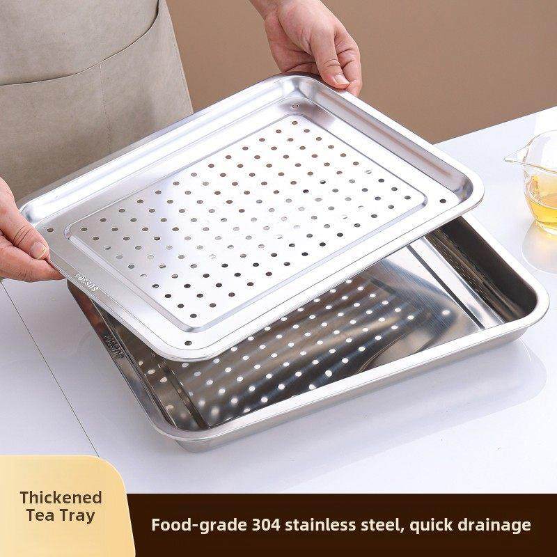 304不锈钢茶盘长方形加厚小型家用泡茶盘茶几储水沥水茶托盘套装,餐饮具,茶盘,淘宝优惠券,粉丝福利购,淘宝优惠卷