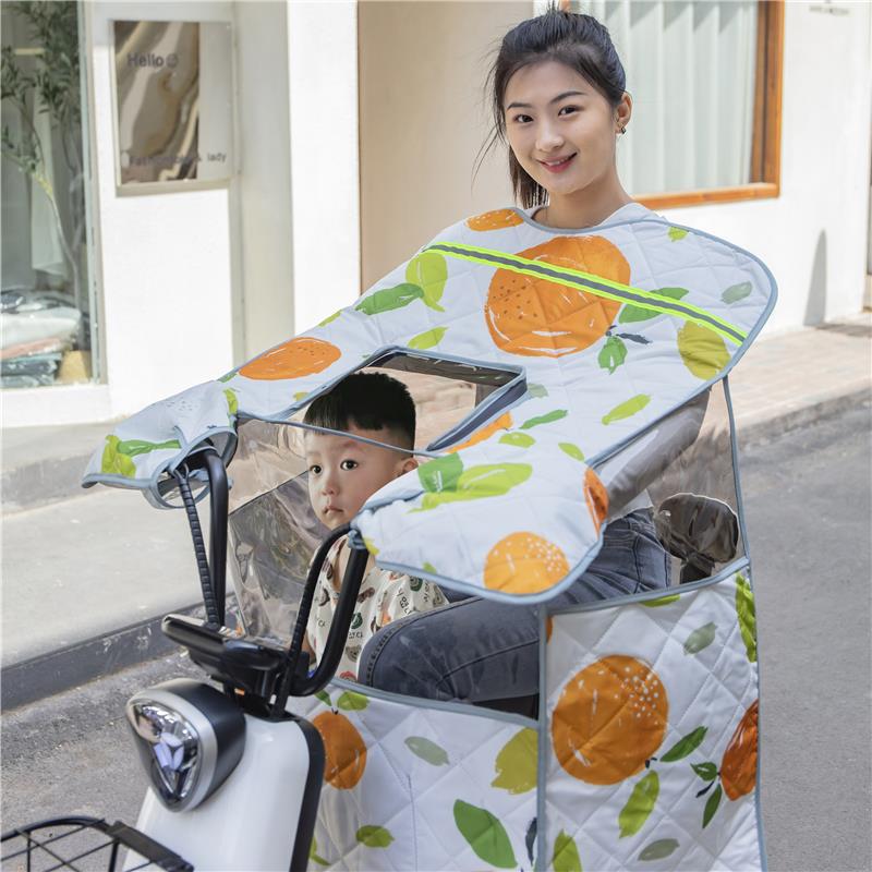夏季电动车小童亲子挡风被防晒防水防雨天窗春秋四季电瓶车遮阳罩