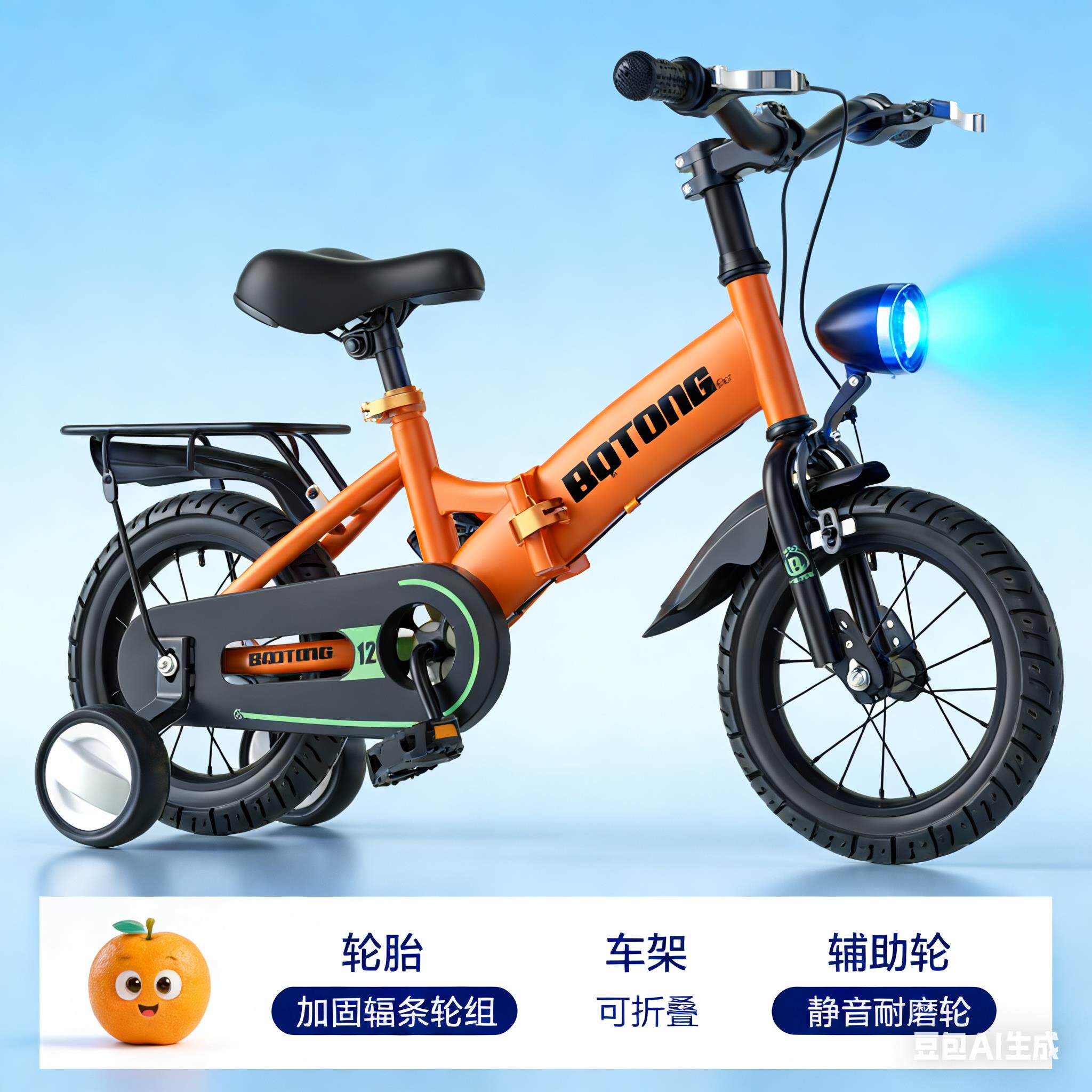 2026新款开学季 折叠轻便儿童自行车2-9岁12-20寸男女孩脚踏车