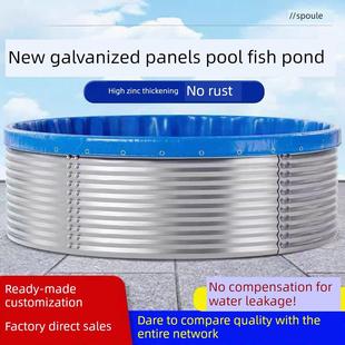 镀锌板帆布鱼池圆形水池大型高密度养殖池刀刮布加厚大容量蓄水池