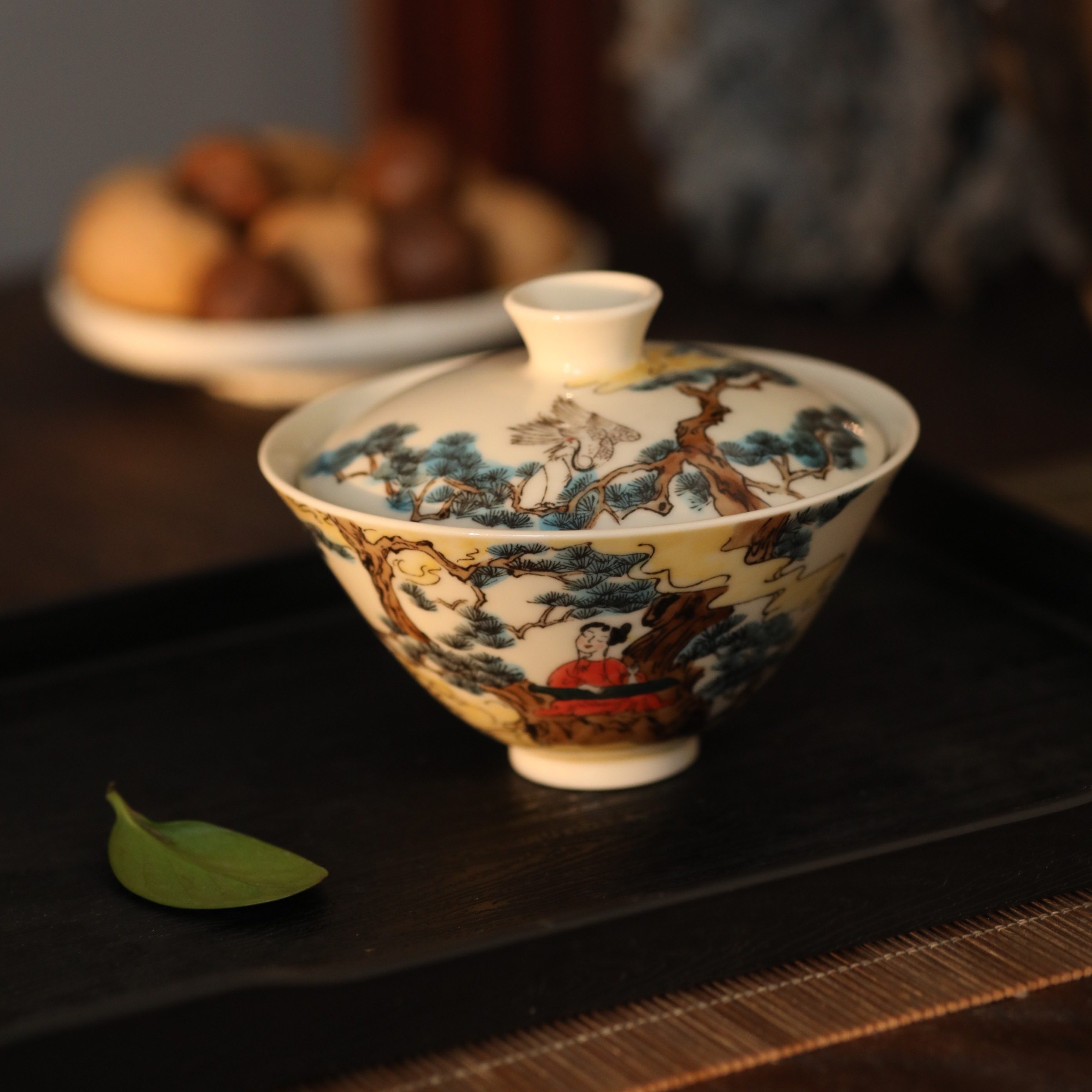 知音系类盖碗景德镇草木灰手工收回釉下五彩茶器,餐饮具,盖碗,淘宝优惠券,粉丝福利购,淘宝优惠卷