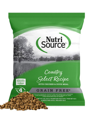 【官方旗舰店】NutriSource甄萃无谷鸡肉猫粮试吃142g进口鲜肉粮