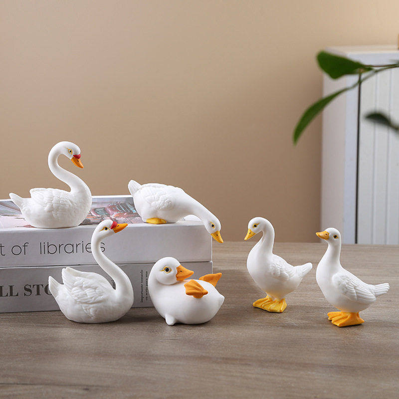 创意陶瓷仿真小白鸭子天鹅茶宠摆件家居装饰品鱼缸假山微景观造景,餐饮具,茶宠摆件,淘宝优惠券,粉丝福利购,淘宝优惠卷