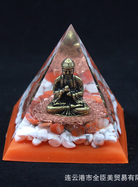 2025禅意卧室吸睛水晶金字塔摆件精致装饰品客厅佛像新潮装饰