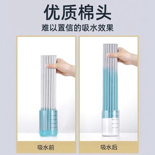 净吸水对折式 免手洗海绵拖把家用一拖2025新款 胶棉地拖头墩布