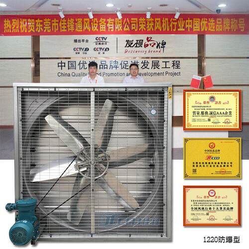 1220型380V方形百叶窗工业厂房车间通风降温 防爆负压排风扇