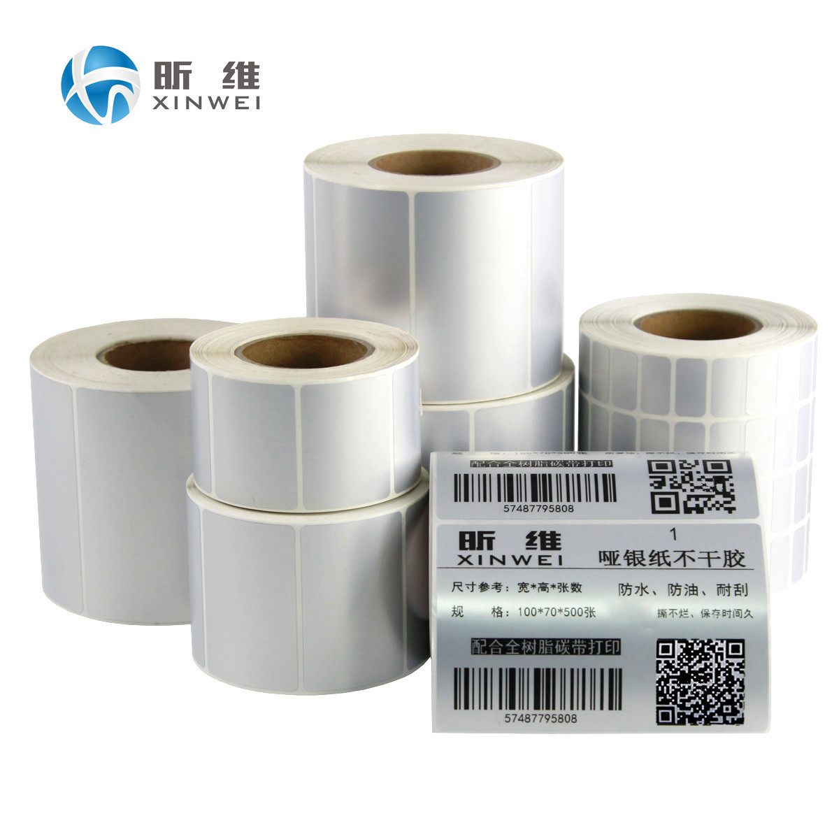 PET亚银纸60*4070*50x30标签纸