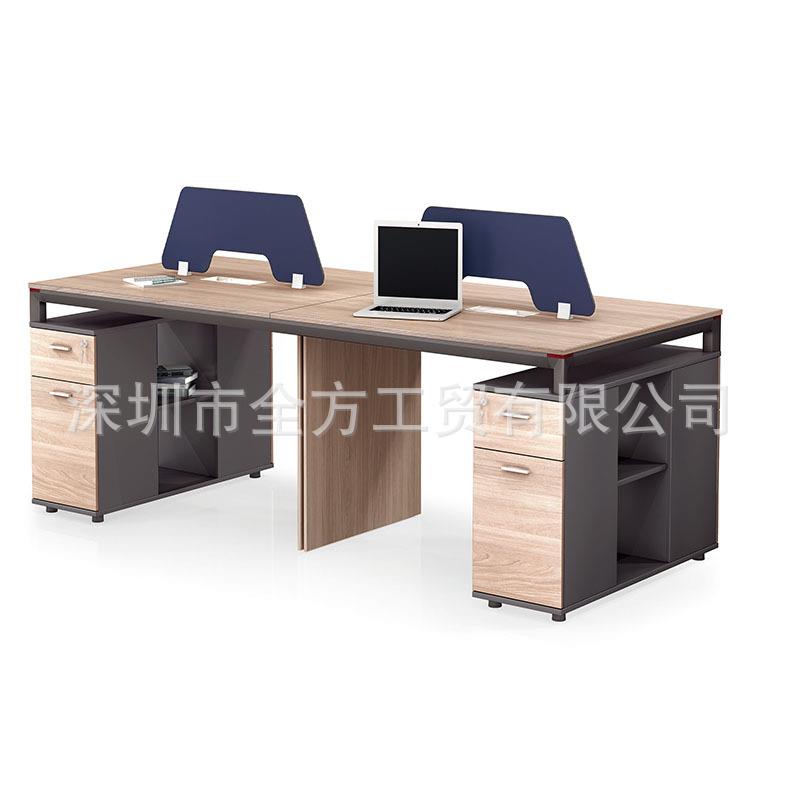 现代商业办公家具2.4米带抽屉职员办公桌4人卡位屏风隔断电脑台