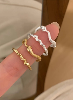 小红书爆款转运小金蛇戒指2025新款招财小银蛇本命年生肖灵蛇指环