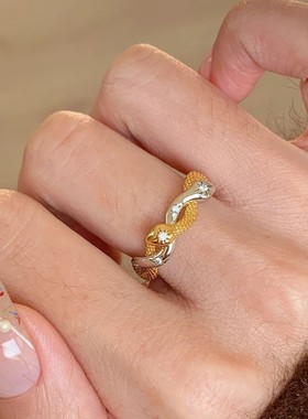 小红书爆款蛇来运转双蛇缠绕戒指小金蛇指环生肖小银蛇手饰