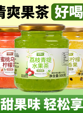 荔枝青提水果茶蜜桃乌龙金桔柠檬百香果茶冷热双泡果酱冲饮饮料