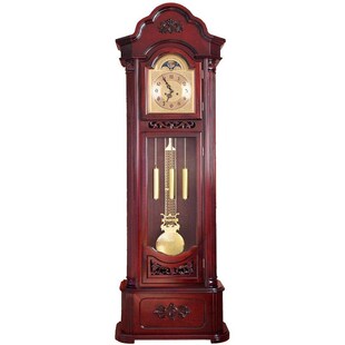 欧式古典落地钟客厅实木机械钟表报时座钟中式豪华大气铜制立钟