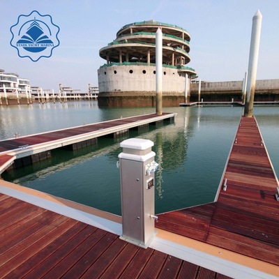 源头厂家高品质铝合金浮桥码头 游艇码头滚塑浮箱不锈钢系船柱水