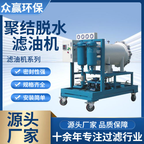 众赢环保 LYC-100J聚结脱水滤油机 油除杂质聚结脱水滤油机