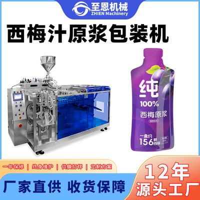 纤维果饮灌装机全自动水平给袋式包装机沙棘果桨西梅汁原浆包装机