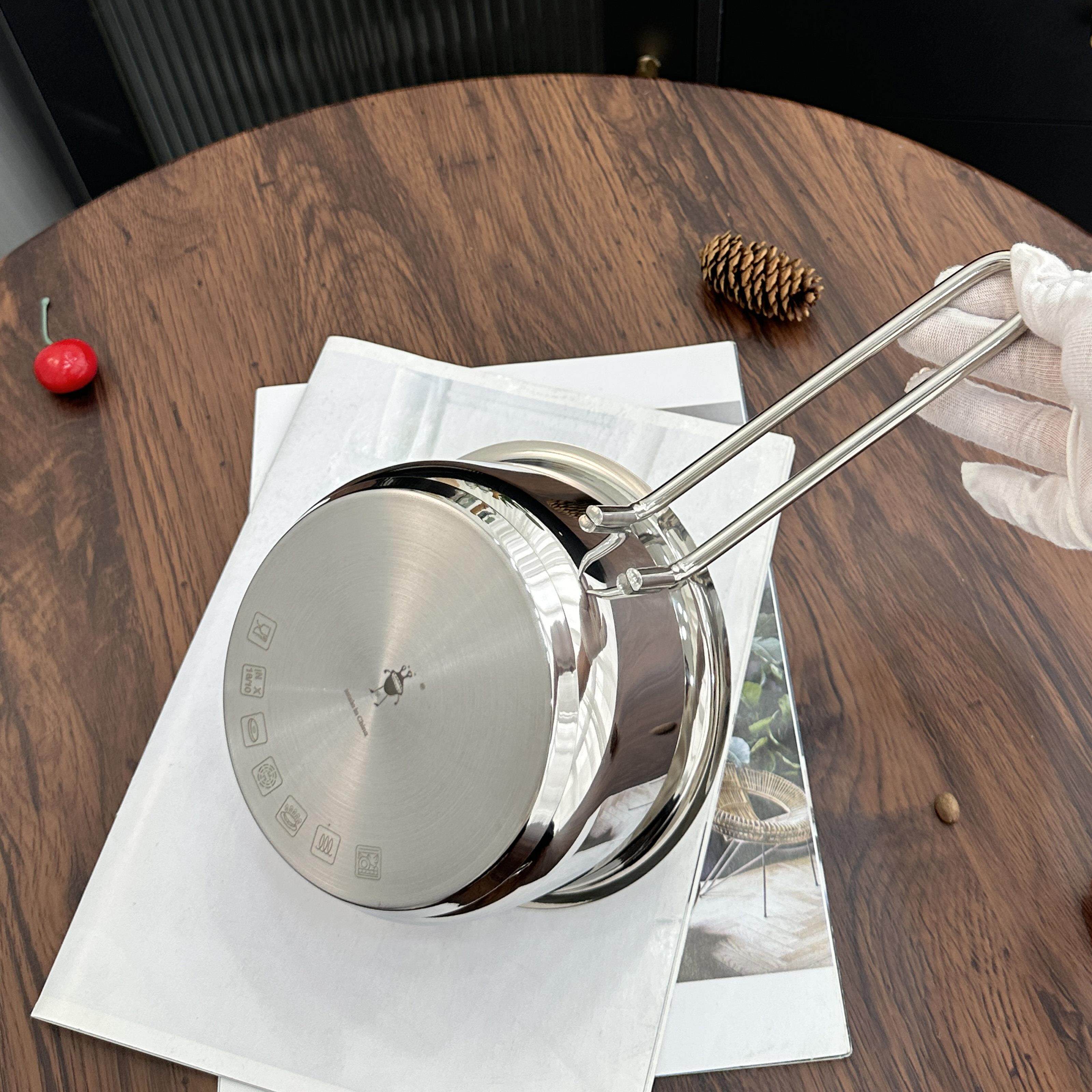 304不锈钢奶锅家用宝宝辅食小汤锅婴儿煮粥泡面热牛奶不粘平底锅