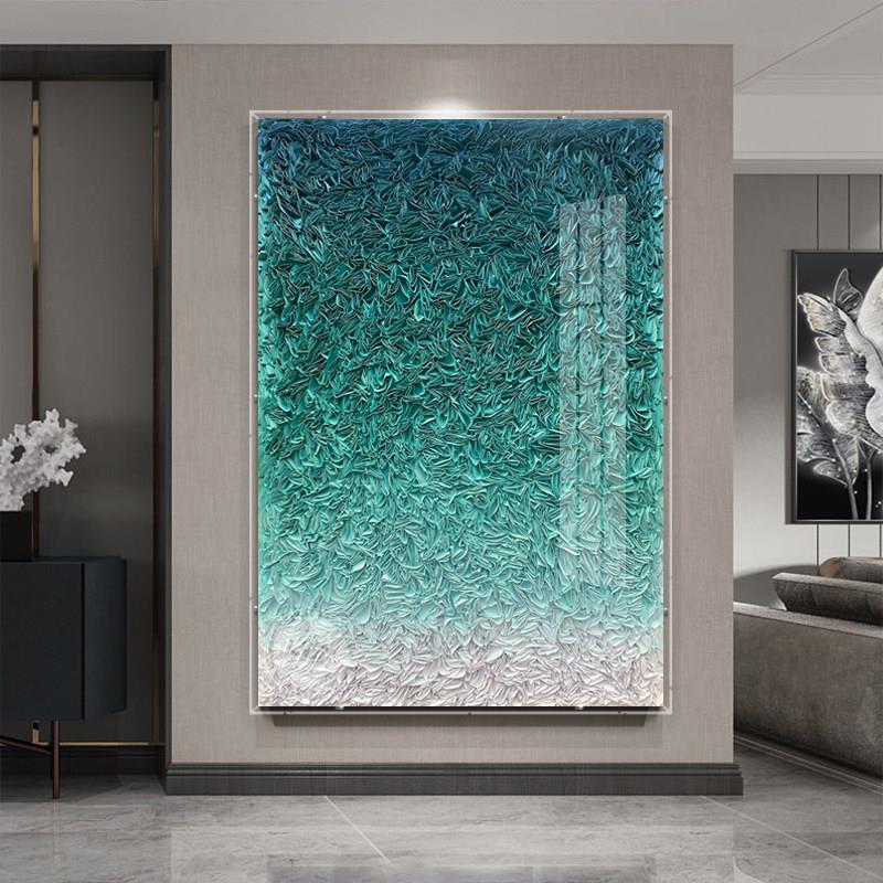 现代亚克力盒子玄关实物装置挂画3d轻奢客厅装饰画楼梯间立体壁画