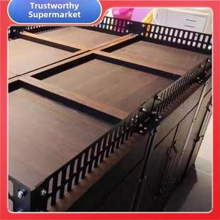 胖东莱超市铁质护栏水果护栏新鲜挡板蔬菜护栏架黑色隔断金属护栏