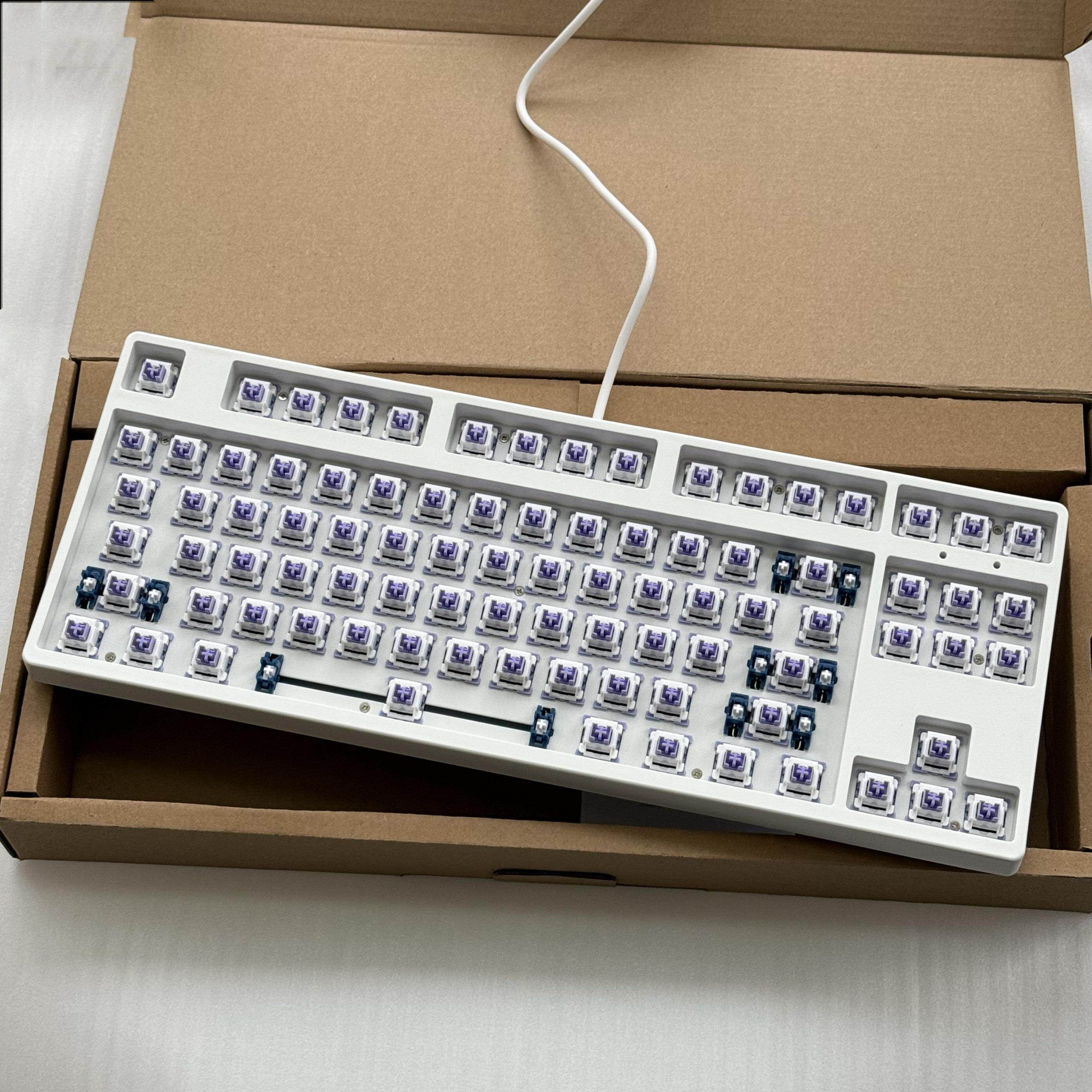 87键定制套件灯光下公共型号热插拔换轴麻将声音游戏有线机械键盘