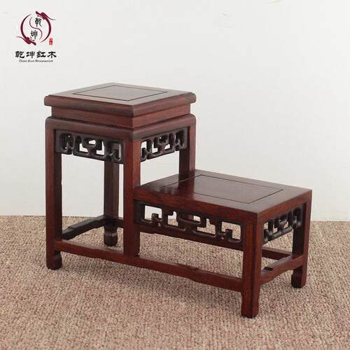 红实木雕佛像摆件底座 工艺礼品摆饰花瓶盆景托架 紫砂壶鸡翅木高