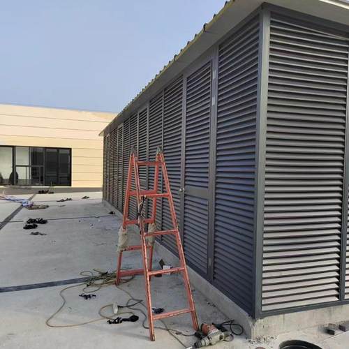 定做铝合金空调外机罩防雨防晒百叶窗锌钢外机保护罩格栅护栏定制