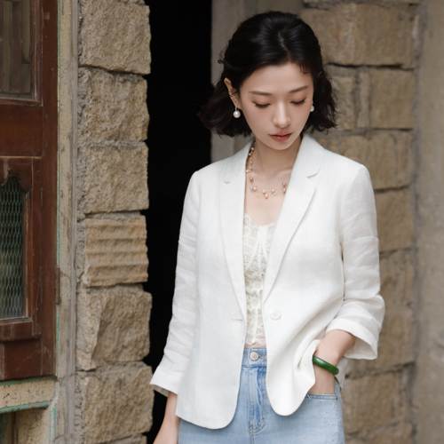 气质通勤垂感显瘦薄款西装外套女