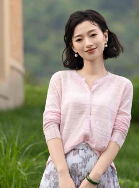 莱赛尔三醋酸镂空温柔风针织开衫
