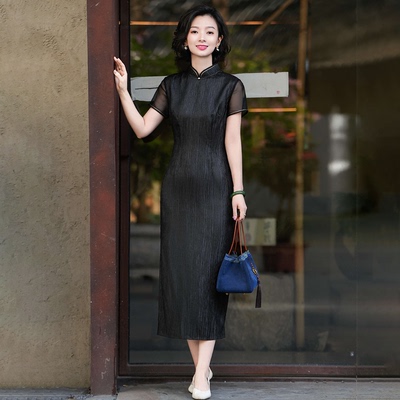 非遗重磅22姆米桑蚕丝立领旗袍女