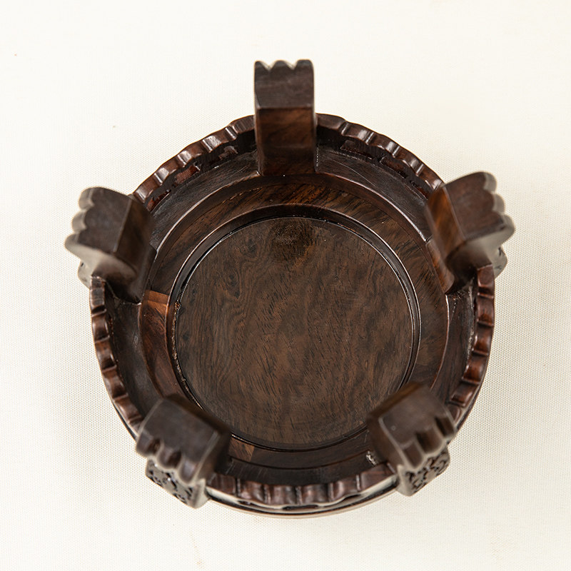 实木质花盆底座大花瓶盆栽黑檀木圆形酒坛垫加高鱼缸摆件红木托架,家居饰品,木雕,淘宝优惠券,粉丝福利购,淘宝优惠卷