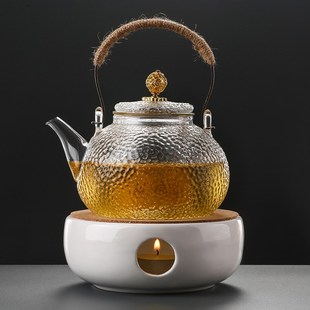 水果花茶壶套装 英式 下午茶蜡烛加热玫瑰花茶杯玻璃养身壶茶具套装