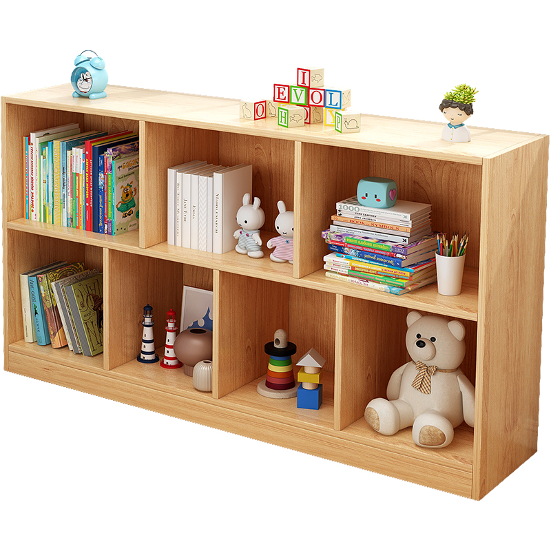 儿童书架置物架落地矮柜家用客厅收纳储物飘窗柜多层书柜现代简约