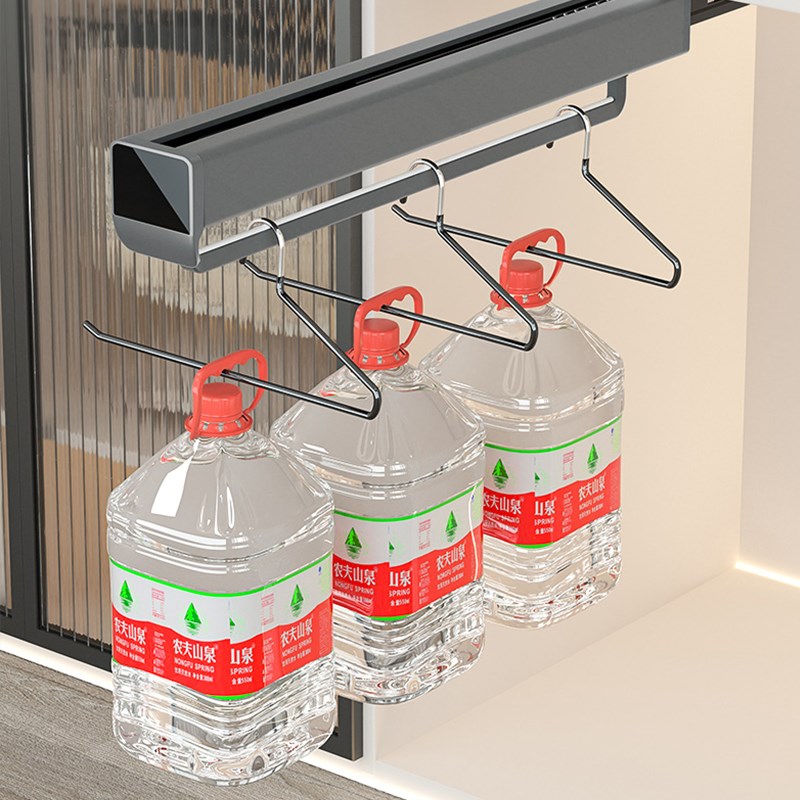 衣柜内置顶装挂裤子衣帽间伸缩滑轨家用收纳神器五金配件