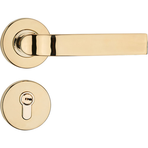 美式静音门锁室内卧室房间锁简约亮金色实木门锁把手欧式机械门锁